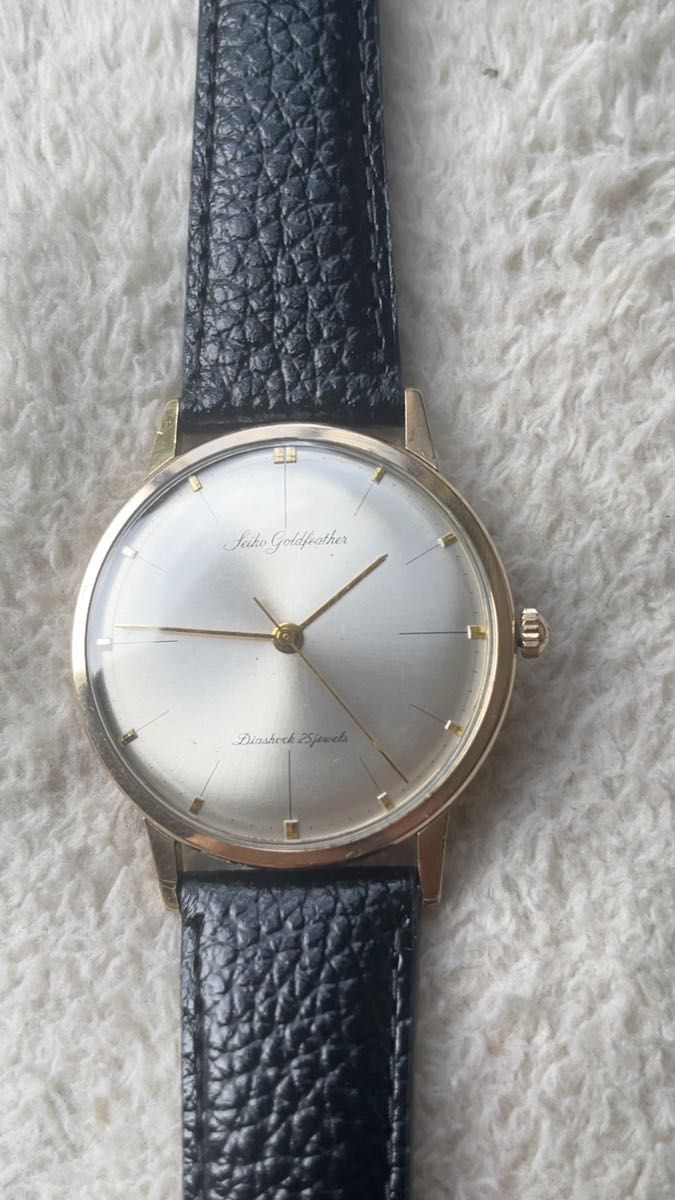 稼働品 かなり美品 SEIKO Goldfeather 25石 手巻き 腕時計