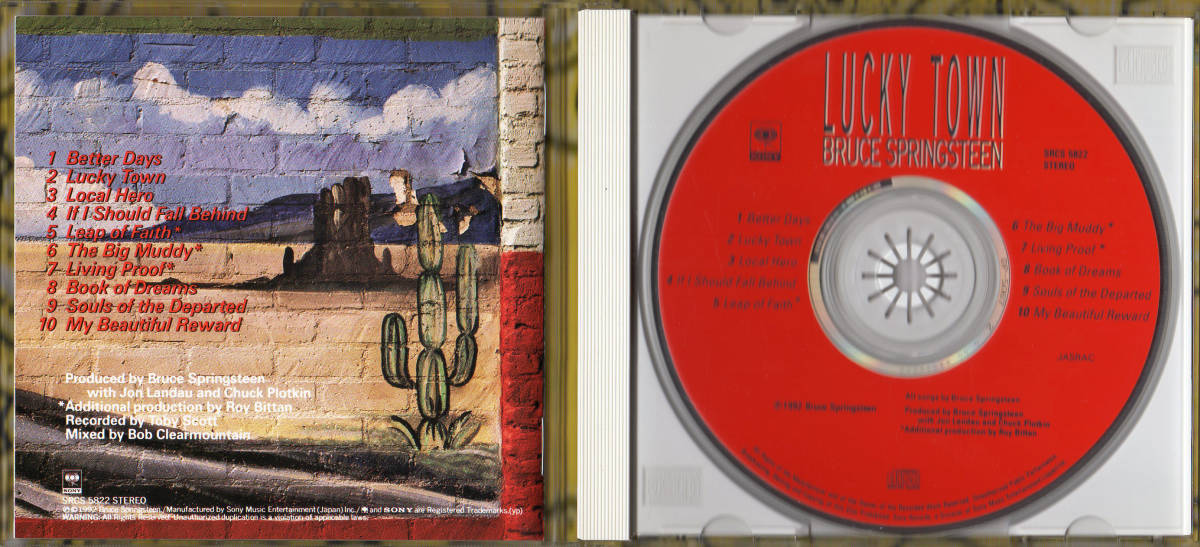 ♪米国産Rock≪国内盤帯付CD≫BRUCE SPRINGSTEEN(ブルース・スプリングスティーン)/Lucky Town♪♪_裏ジャケット/CD
