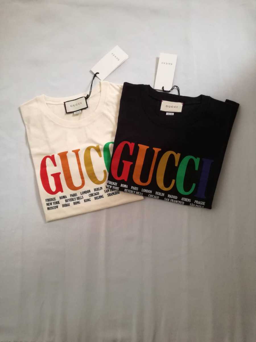 Gucci グッチ Ｔシャツ ブラック クリーム 新品未使用 100%正規品 トップス small / medium_画像1