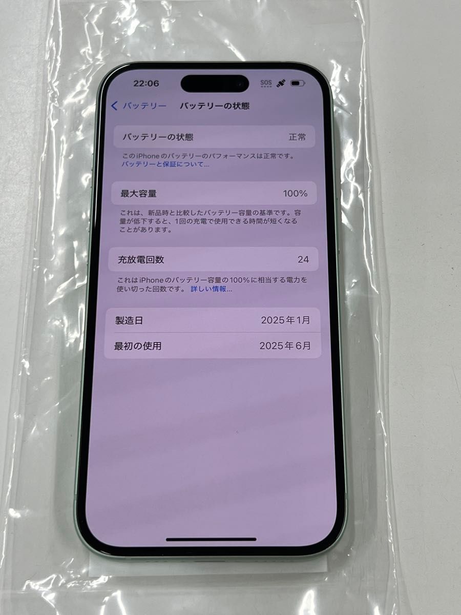 ✨【新品バッテリー100%】iPhone 15 グリーン❣️ SIMフリー✨ ストア版SIMフリーiPhone 15 128GB グリーン バッテリー100