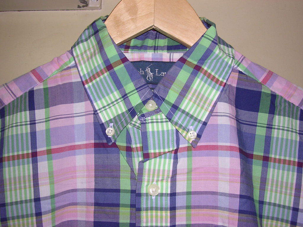  Ralph Lauren CLASSIC FIT короткий рукав BD рубашка XS проверка 