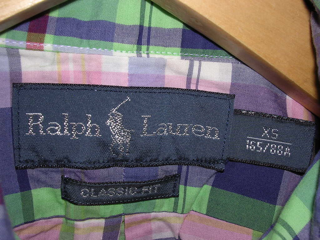  Ralph Lauren CLASSIC FIT короткий рукав BD рубашка XS проверка 