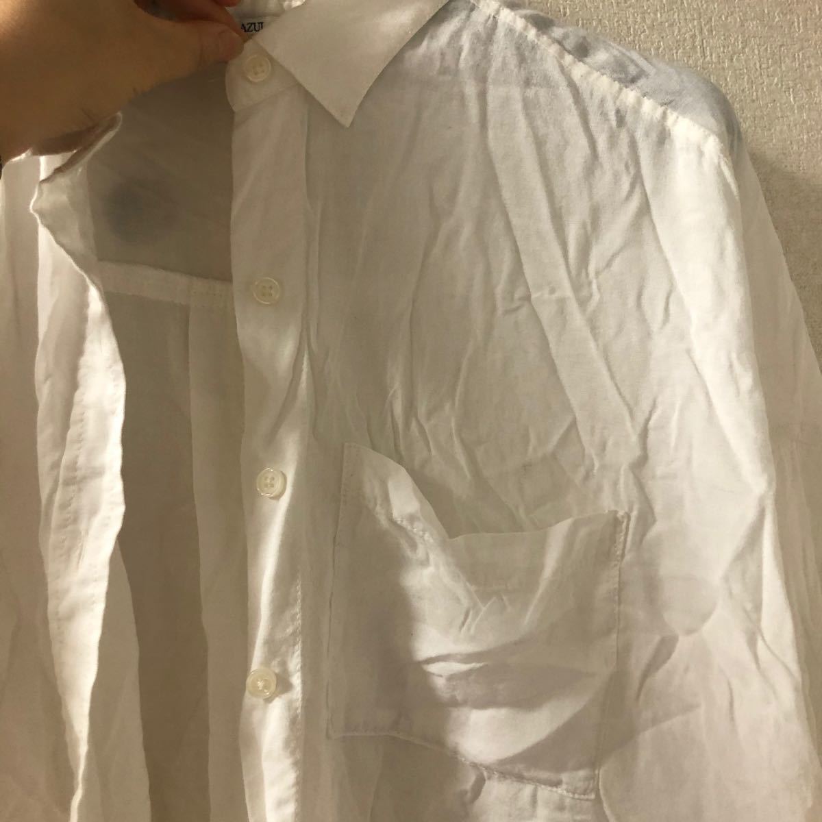 AZUL basic 白 ホワイトシャツ Mサイズ 長袖シャツ