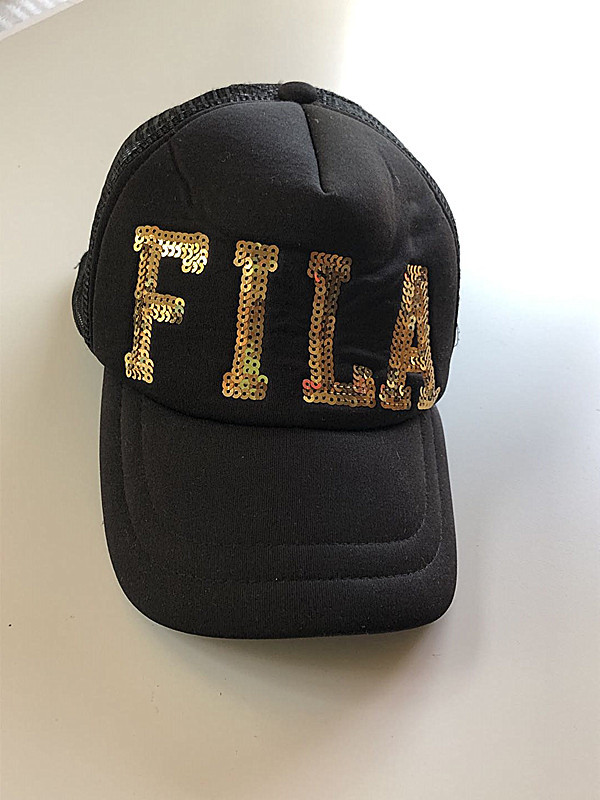 FILA filler * lame with logo one Point * cap hat * light weight black (B-7)