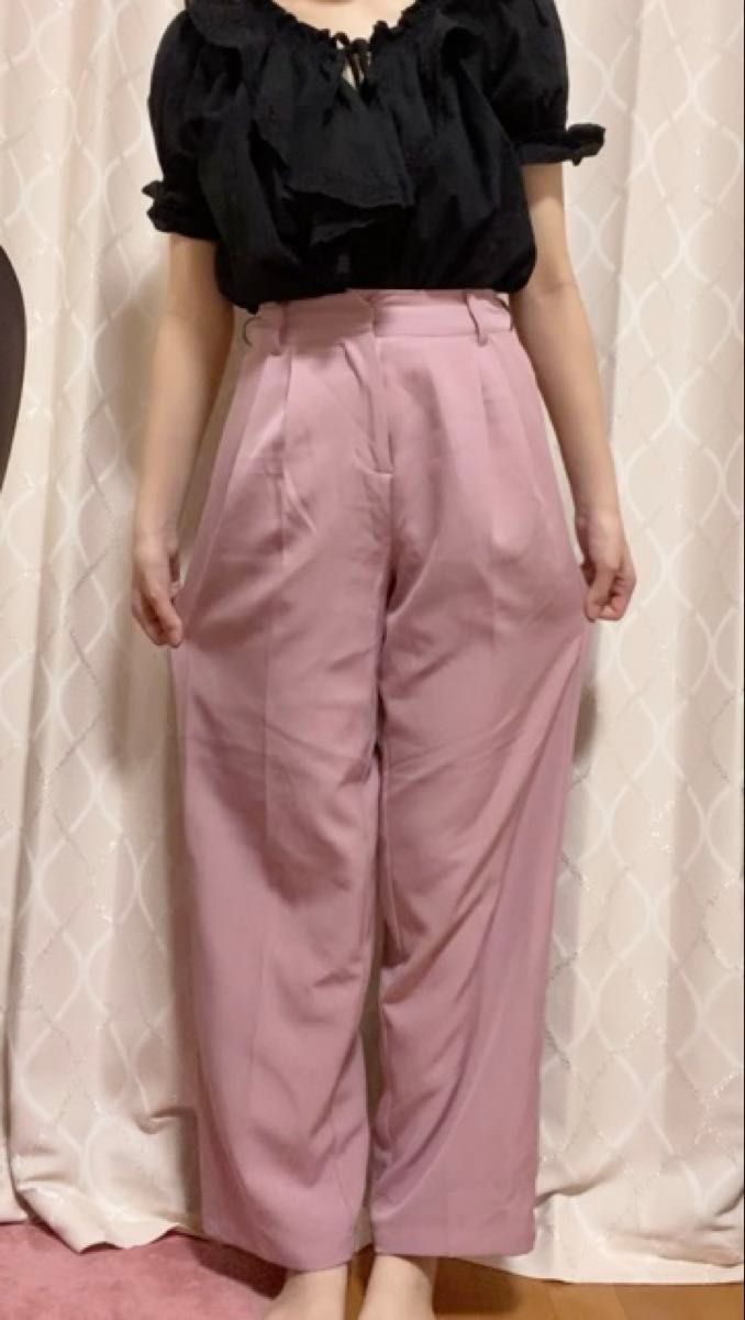 ピンク ズボン ストレートパンツ ガーリー フレンチガーリー ギャル y2k