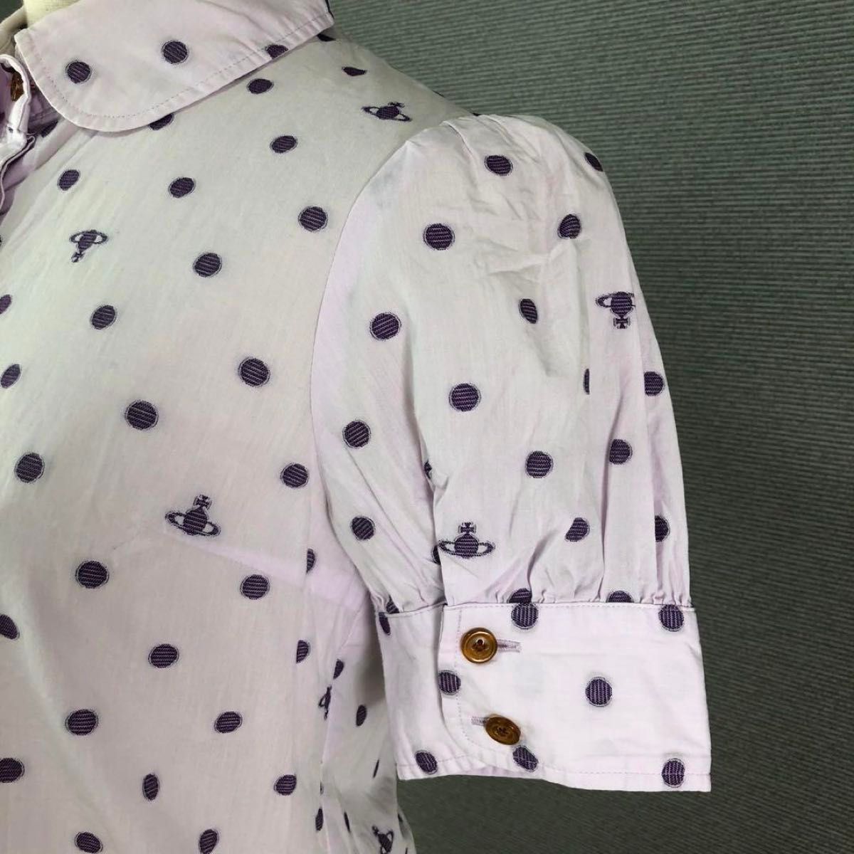 Vivienne Westwood オーブ柄 ドット 変形シャツ 1 パープル Vivienne Westwood オーブ柄 ドット 変形シャツ 1 パープル