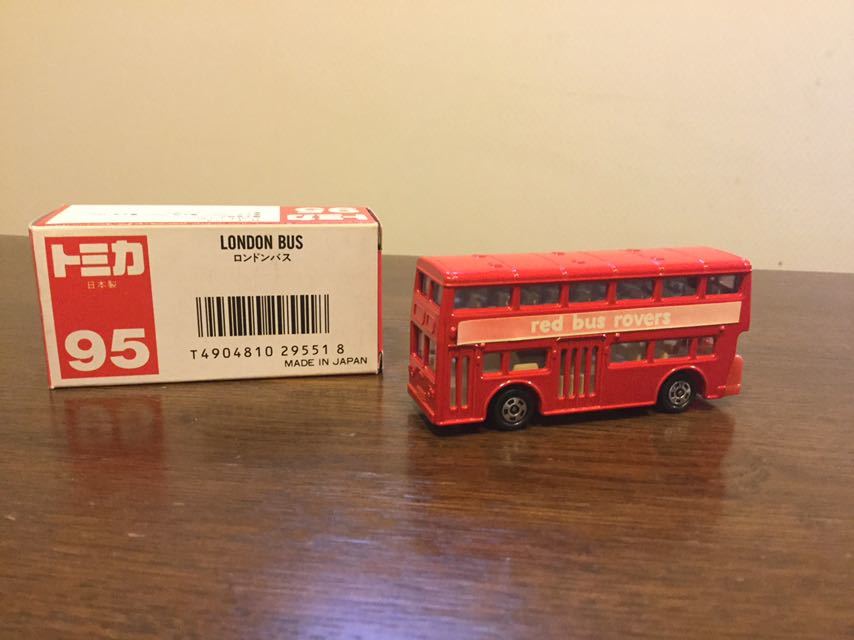 トミカ 赤箱 日本製 95-3 ロンドンバス 1/130 当時物 左側ラベル少し焼けあり_画像2