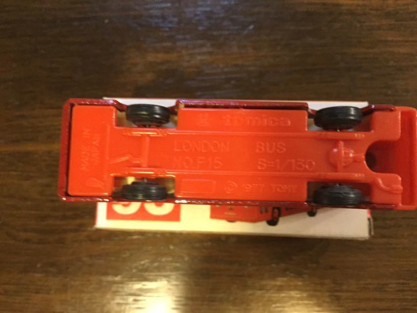 トミカ 赤箱 日本製 95-3 ロンドンバス 1/130 当時物 左側ラベル少し焼けあり_画像7