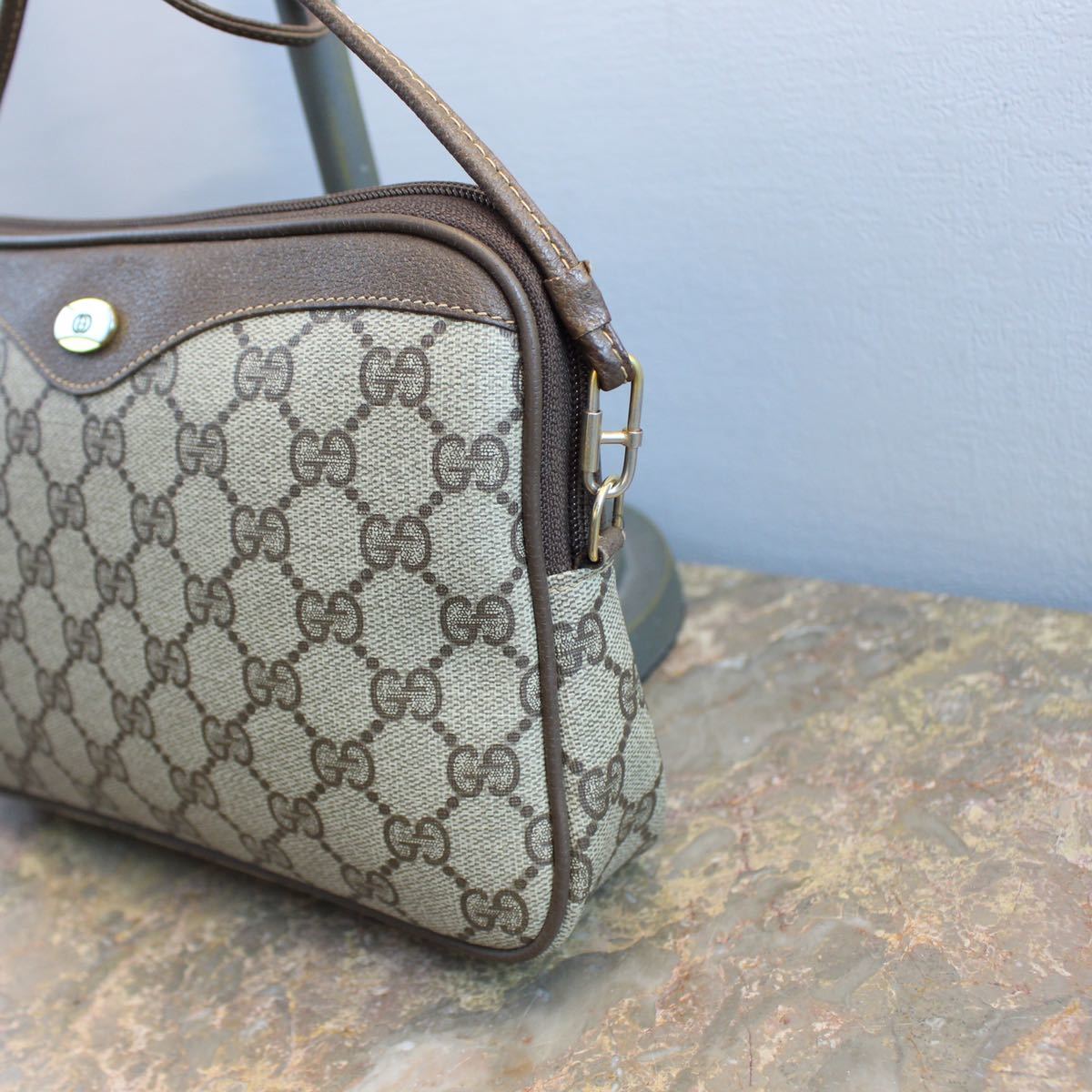 OLD GUCCI GG PATTERNED SHOULDER BAG MADE IN ITALY/オールドグッチGG
