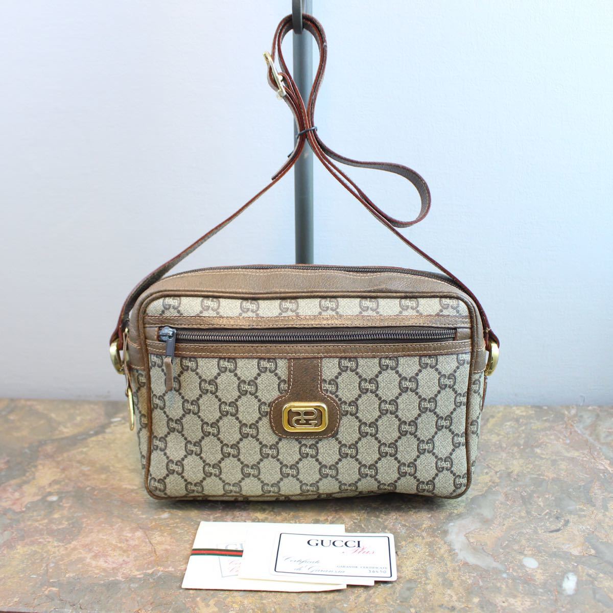 OLD GUCCI PLUS GG PATTERNED SHOULDER BAG MADE IN ITALY/オールド