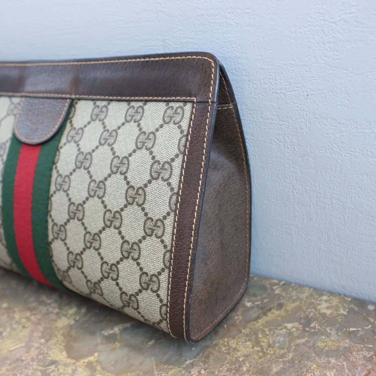 OLD GUCCI SHERRY LINE GG PATTERNED CLUTCH BAG MADE IN  ITALY/オールドグッチシェリーラインGG柄クラッチバッグ