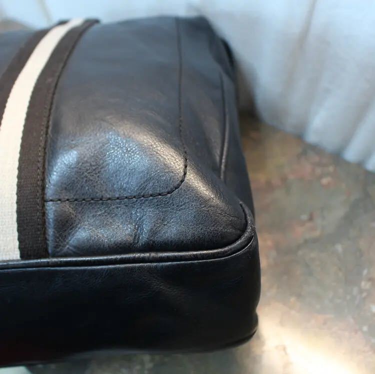 BALLY LINE LEATHER BUSINESS BPSTON BAG MADE IN SWITZERLAND/バリーラインレザービジネスボストンバッグ