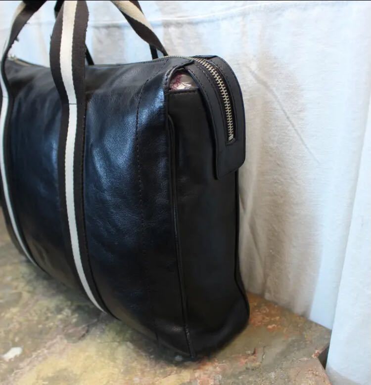 BALLY LINE LEATHER BUSINESS BPSTON BAG MADE IN SWITZERLAND/バリーラインレザービジネスボストンバッグ