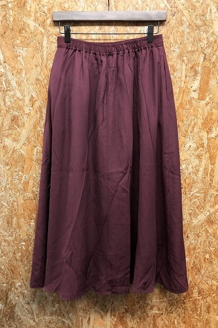 E hyphen world gallery E hyphen world gallery F lady's thin flax style gya The - long skirt lining rayon × poly- bordeaux 