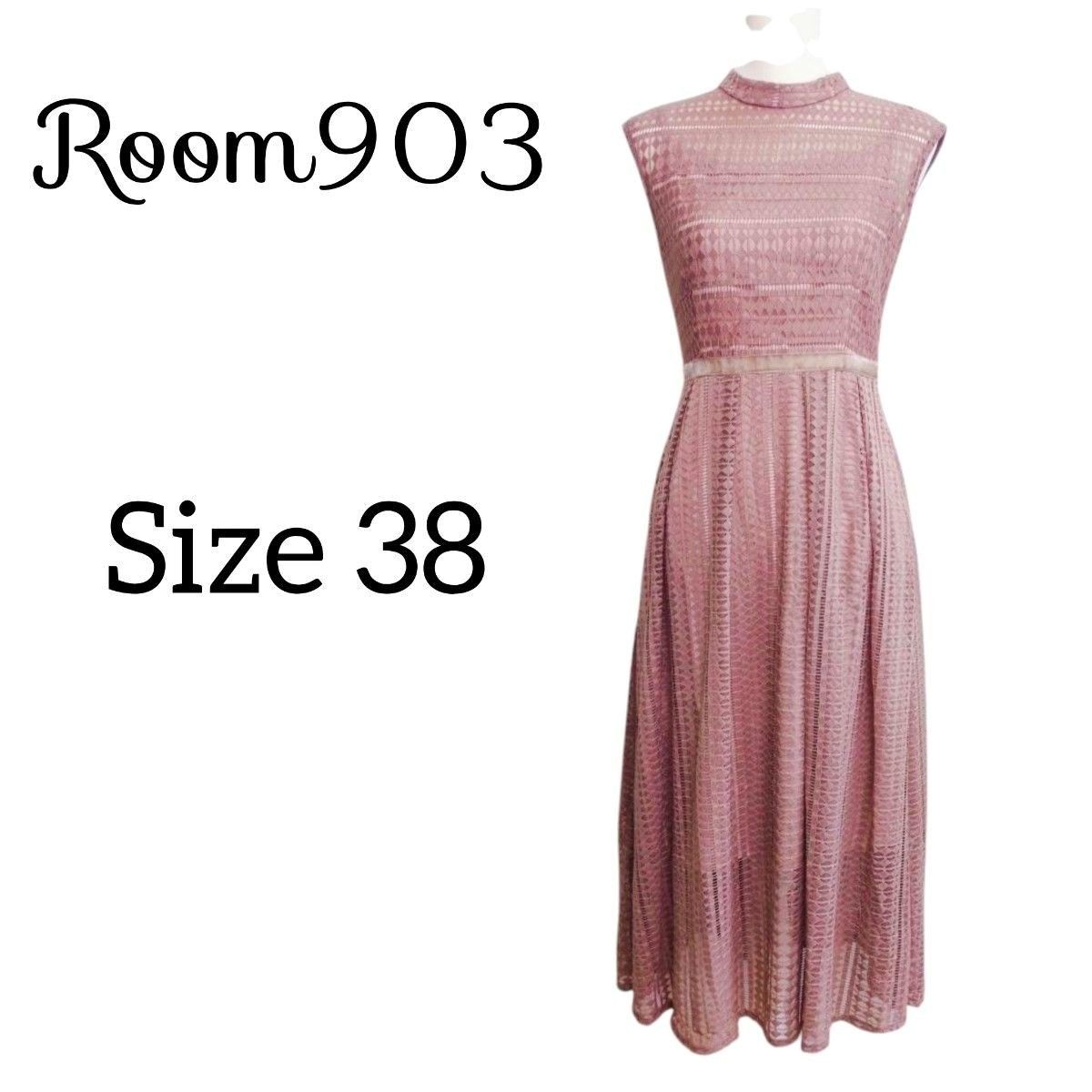 パーティに【PHASE EIGHT】清楚くすみピンク◇レースワンピース Room903 ルームナインオースリー パーティードレス レース