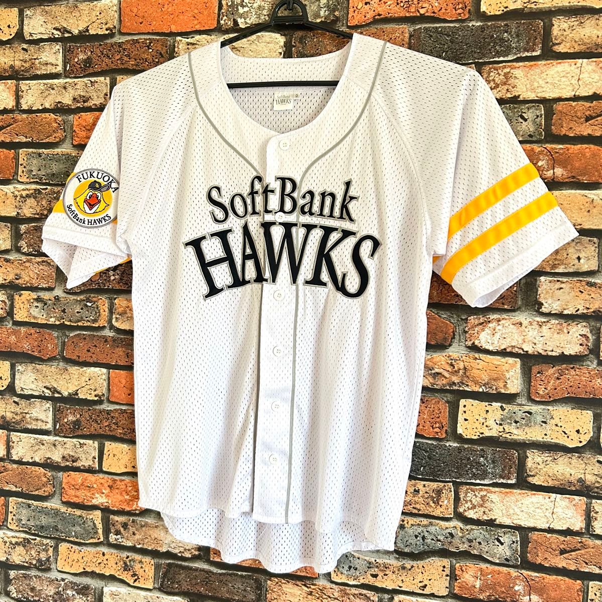 【新品】 福岡 ソフトバンク ホークス 刺繍 ユニフォーム NPB プロ野球 美品 福岡 ソフトバンクホークス ユニフォーム Oサイズ 刺繍
