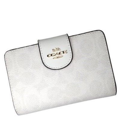 コーチ COACH 二つ折り財布 ホワイト レディース ホワイト COACH 新品 ホワイト 二つ折り 財布 シグネチャー 折り 財布