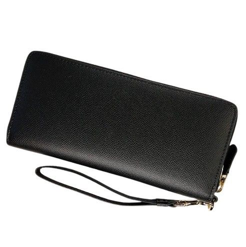 COACH コーチ ブラックレザー 長財布 黒 メンズ 財布 COACH 新品 ブラック レザー 二つ折り 長 財布 メンズ