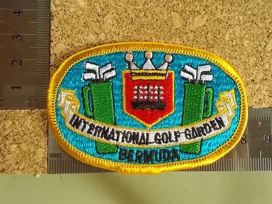 80s バミューダBERMUDA INTERNATIONAL GOLF GARDENゴルフ刺繍ワッペン/ビンテージUSAパッチGOLFアップリケUSエンブレム紋章ブレザー v127_画像9