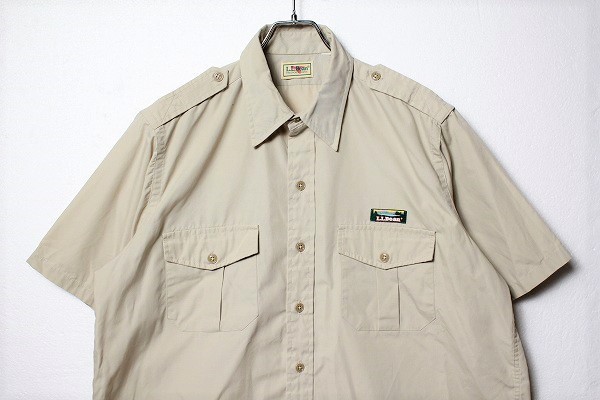 90's LLBEAN LLビーン カタディンタグ 半袖 サファリシャツ (L) 旧タグ 90年代 オールドの画像1