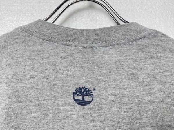 USA製 90's ティンバーランド ビッグロゴプリント 半袖 Tシャツ 霜降り灰 (M) 90年代 アメリカ製 旧タグ Timberland_画像6