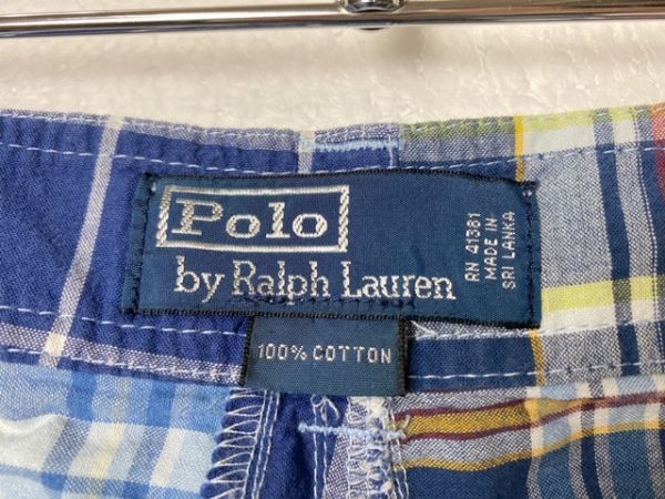 00\'s Polo Ralph Lauren ma гонг s проверка лоскутное шитье cargo шорты (38) 00 годы старый бирка шорты 
