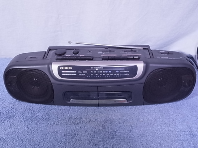  aiwa CS-W320 ラジオ受信 カセット再生及び録音NG ジャンク品 管理番号 20022001_画像1