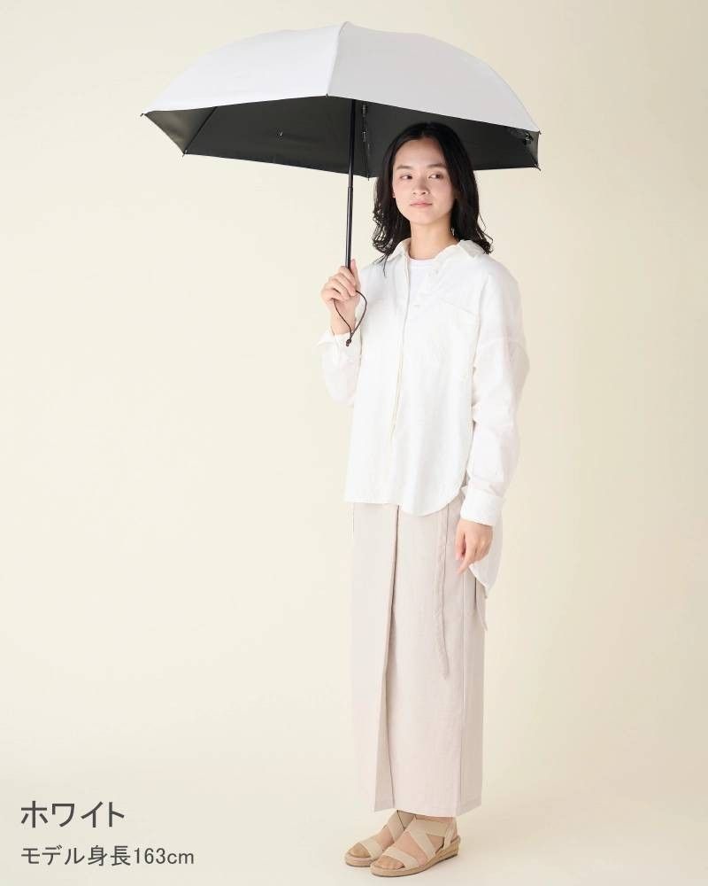 【新品未使用】サンバリア100 折りたたみ日傘 3段 白 サンバリア100新品3段折無地ホワイト未使用完全遮光日傘