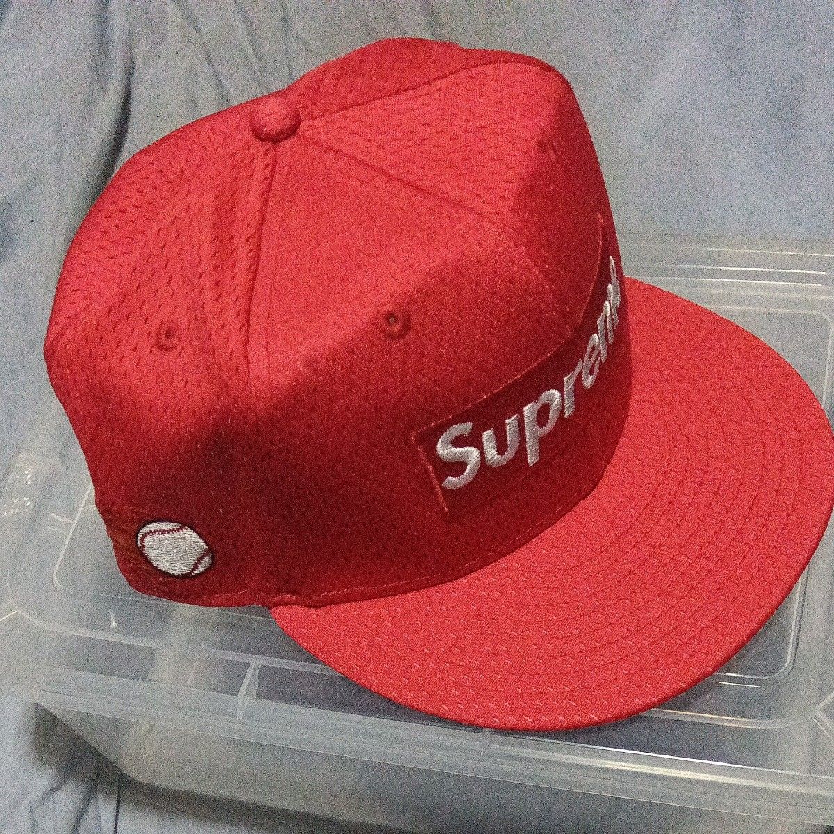 Supreme メッシュウェア グレー 赤色ロゴ Supreme BoxLogo MESH NEW ERA CAP シュプリーム ニューエラ