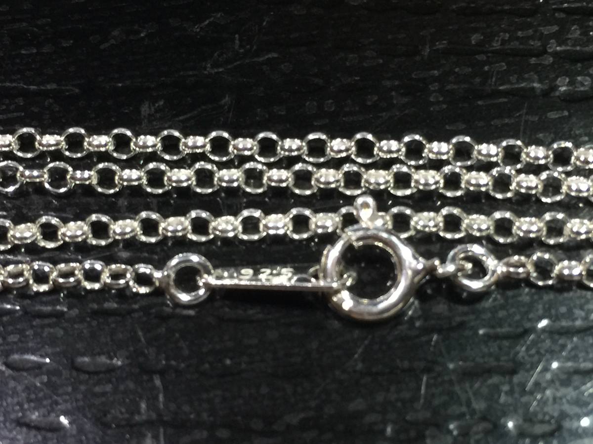 送料無(wú)料 シルバー925/ ロールチェーンネックレス / 刻印有 50cm 1.9ミリ幅　(R40-50) 