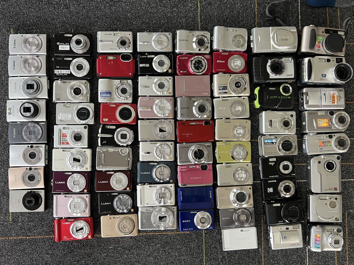 71点セット コンパクトデジタルカメラ SONY FUJIFILM OLYMPUS Canon Nikon CASIO Panasonic コンデジ 現状品
