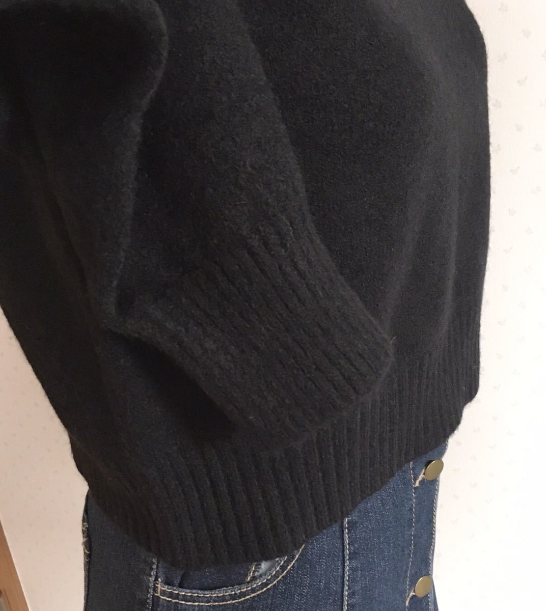 【ラスト1点】ショート丈　ニット　モックネック　ハイネック　長袖　ブラック　Free ニットセーター トップス　送料無料_画像10