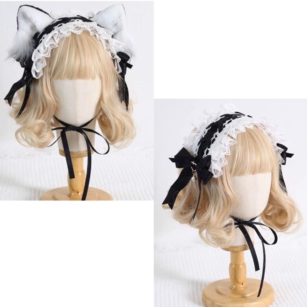 【ラスト1点】ネコ耳　ヘアアクセサリー　ブラック　2way ヘッドアクセサリー　送料無料　カチューシャ_画像1