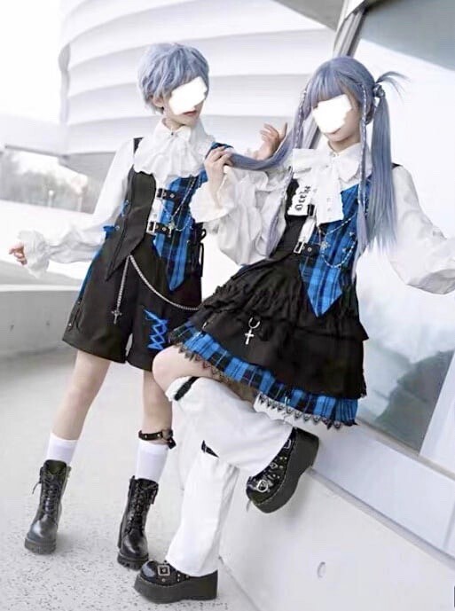 【新品☆】ロリータ　チェック柄　ミニスカート　フリル　S ゴスロリ　クロス　送料無料 コスプレ衣装_画像3