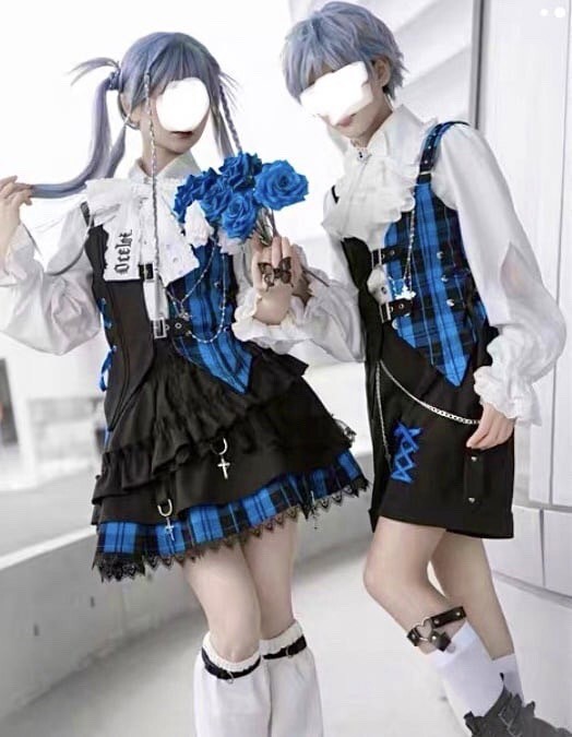 【新品☆】ロリータ　チェック柄　ミニスカート　フリル　S ゴスロリ　クロス　送料無料 コスプレ衣装_画像2