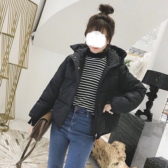 【人気☆】ダウンジャケット ミディアム丈 M L フード コート ブラック 送料無料 ダウン_画像2