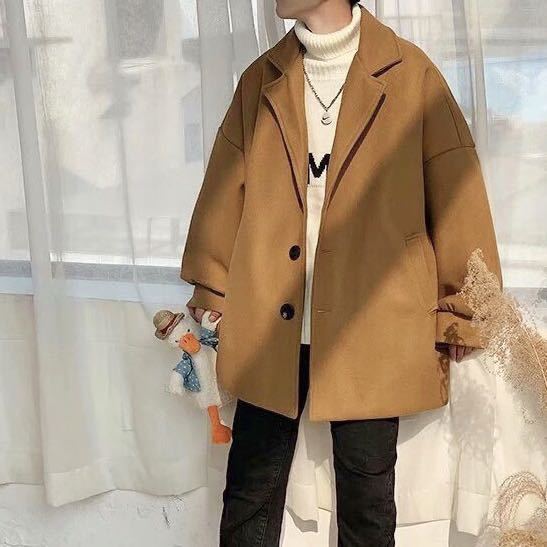 【ラスト1点】チェスター コート アウター ウール オーバーシルエット　M 送料無料　メンズ　レディース_画像3