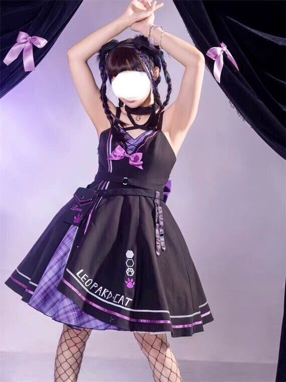 【ラスト1点】ロリータ　ネコ　キャミワンピース　ショート丈パーカー　S セット 送料無料 コスプレ_画像6
