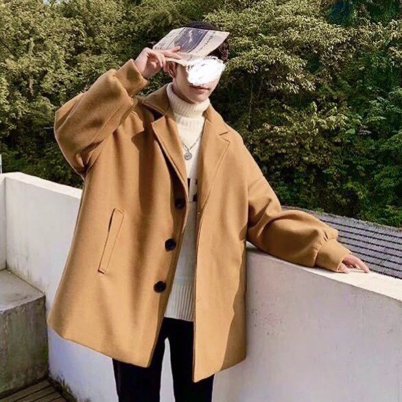 【ラスト1点】チェスター コート アウター ウール オーバーシルエット　M 送料無料　メンズ　レディース_画像2