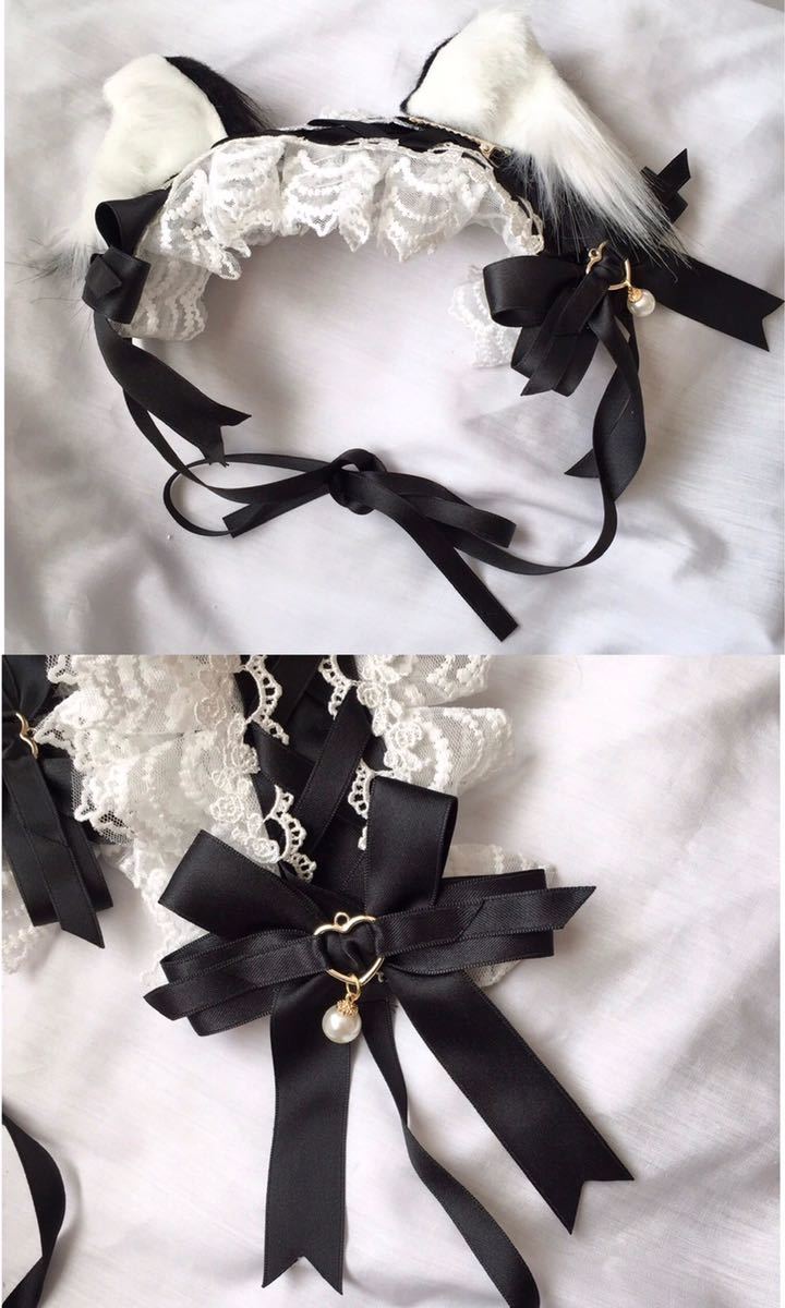 【ラスト1点】ネコ耳　ヘアアクセサリー　ブラック　2way ヘッドアクセサリー　送料無料　カチューシャ_画像5