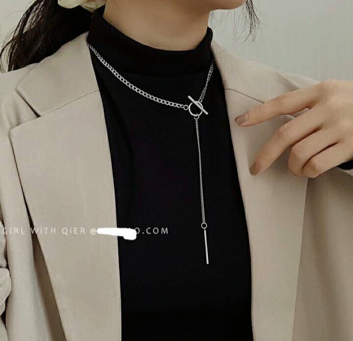 【新品】シルバー　チェーン　ネックレス　マンテル　韓国　シンプル　送料無料　男女兼用_画像4