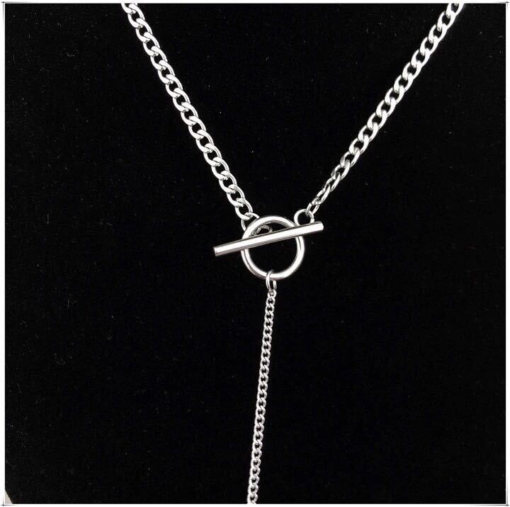 【新品】シルバー　チェーン　ネックレス　マンテル　韓国　シンプル　送料無料　男女兼用_画像10