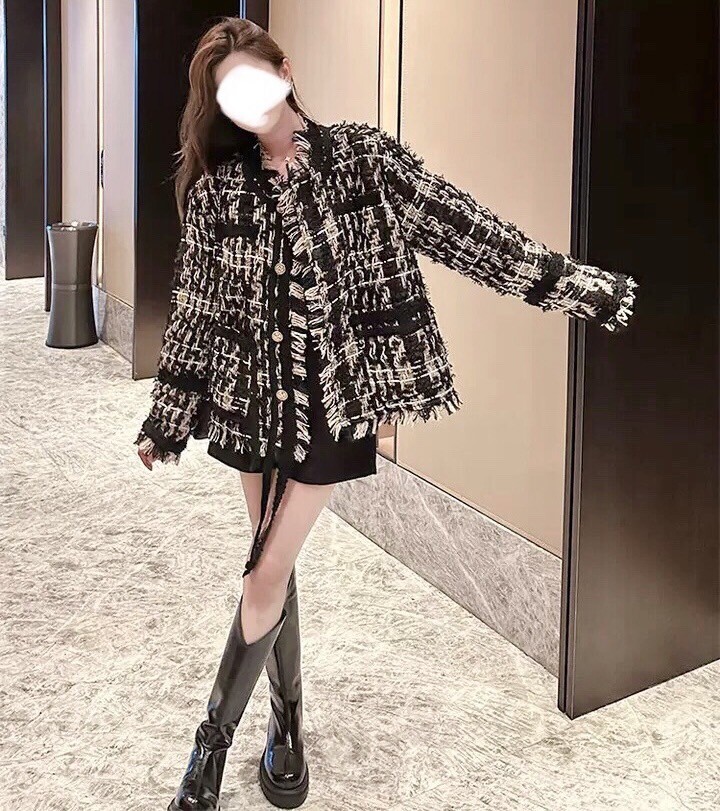 【新品☆】ツイード　ノーカラージャケット　チェック　S ジャケット 送料無料 アウター ジャケット_画像2