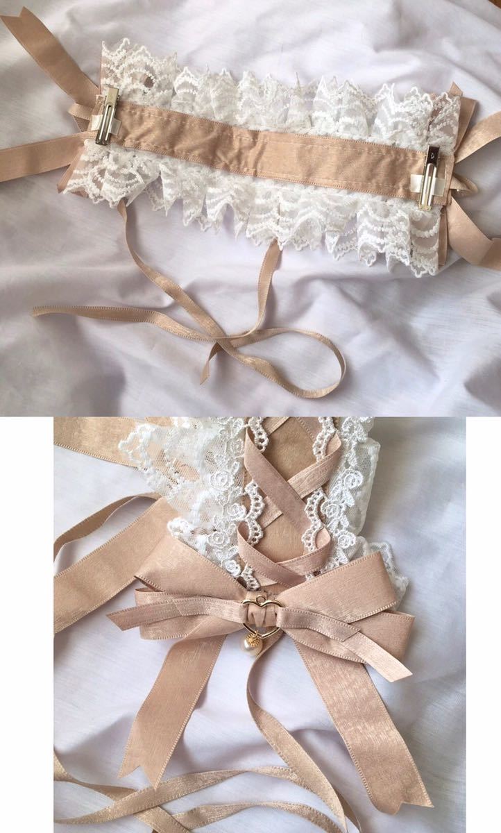 【ラスト1点】ネコ耳　ヘアアクセサリー　ベージュ　2way ヘッドアクセサリー　送料無料　カチューシャコスプレ _画像6