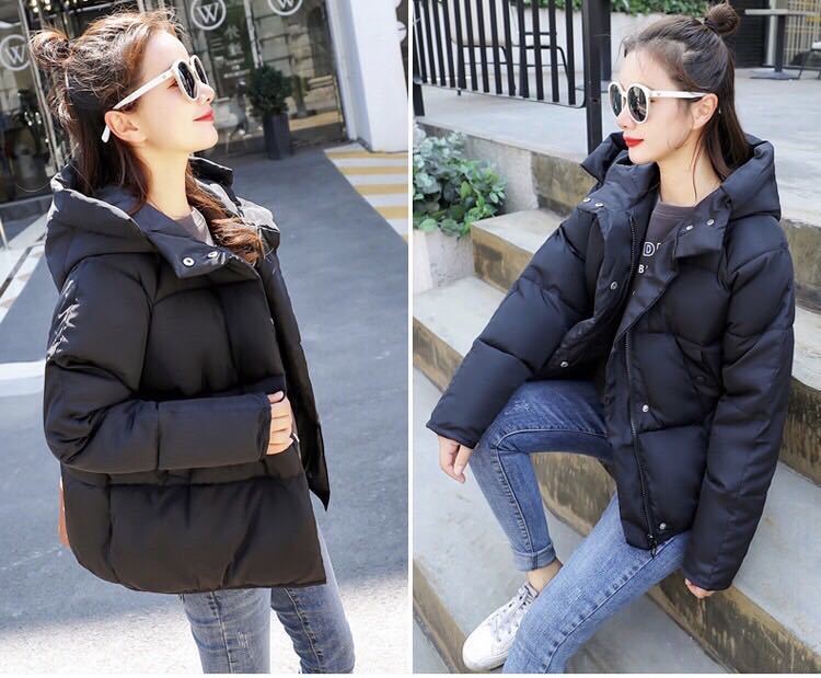 【人気☆】ダウンジャケット ミディアム丈 M L フード コート ブラック 送料無料 ダウン_画像4