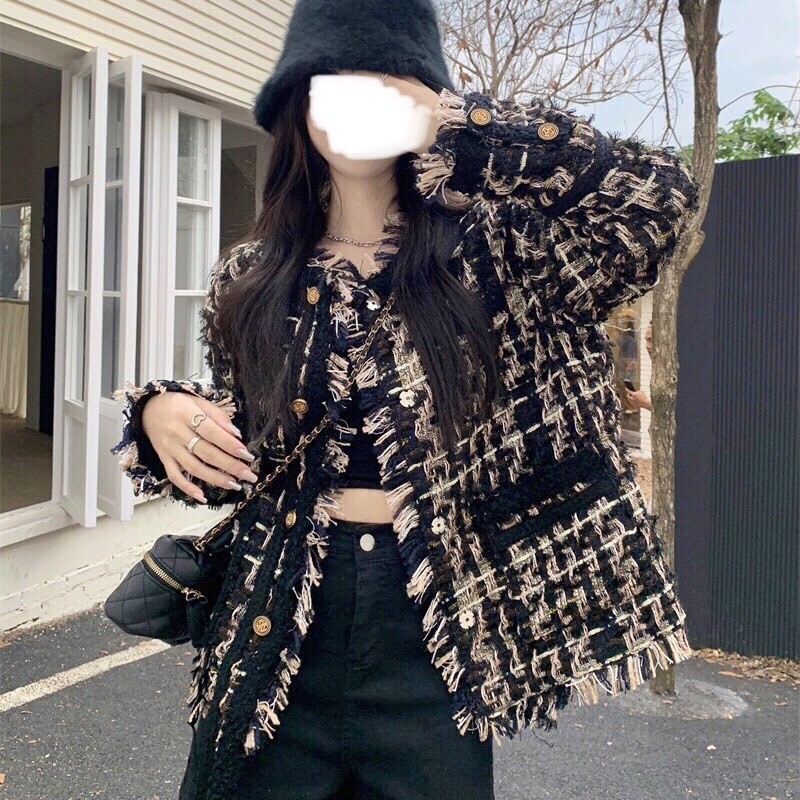 【新品☆】ツイード　ノーカラージャケット　チェック　S ジャケット 送料無料 アウター ジャケット_画像1