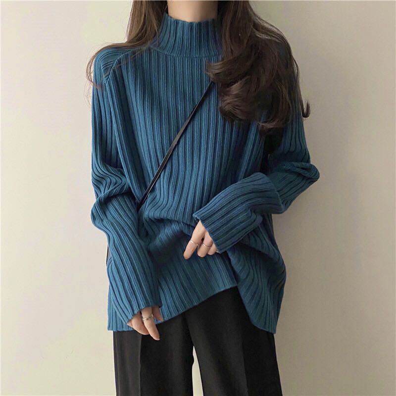 【ラスト2点】ニット ハイネック グリーン トップス ニットセーター リブ 送料無料 セーター_画像2