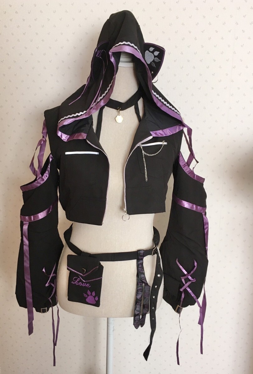 【ラスト1点】ロリータ　ネコ　キャミワンピース　ショート丈パーカー　S セット 送料無料 コスプレ_画像10