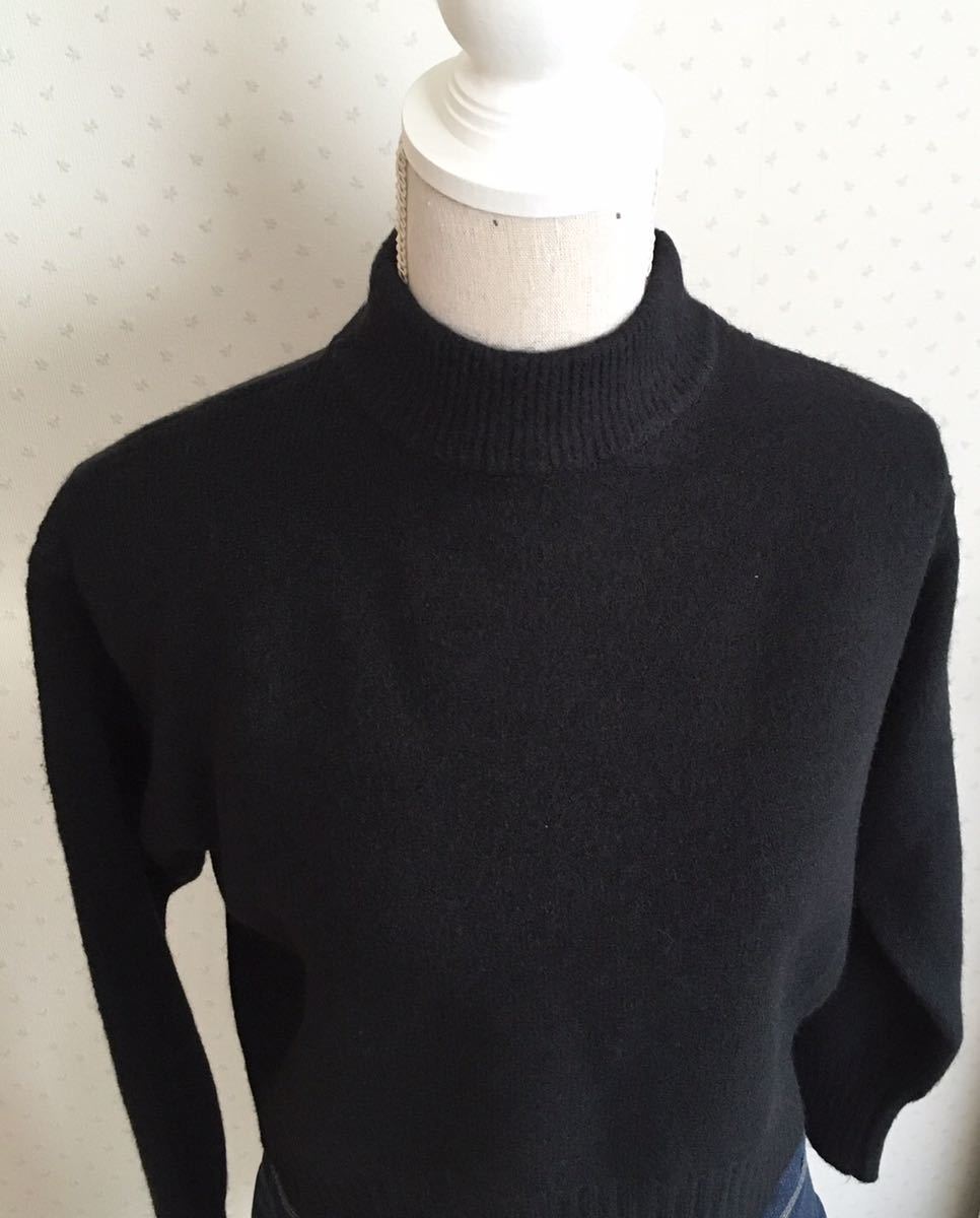 【ラスト1点】ショート丈　ニット　モックネック　ハイネック　長袖　ブラック　Free ニットセーター トップス　送料無料_画像9