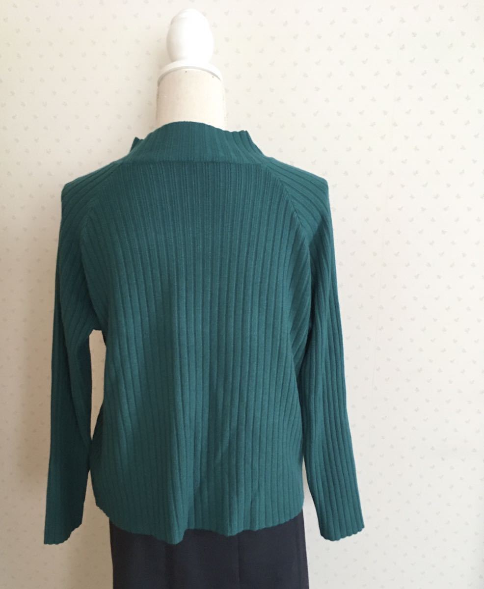 【ラスト2点】ニット ハイネック グリーン トップス ニットセーター リブ 送料無料 セーター_画像10